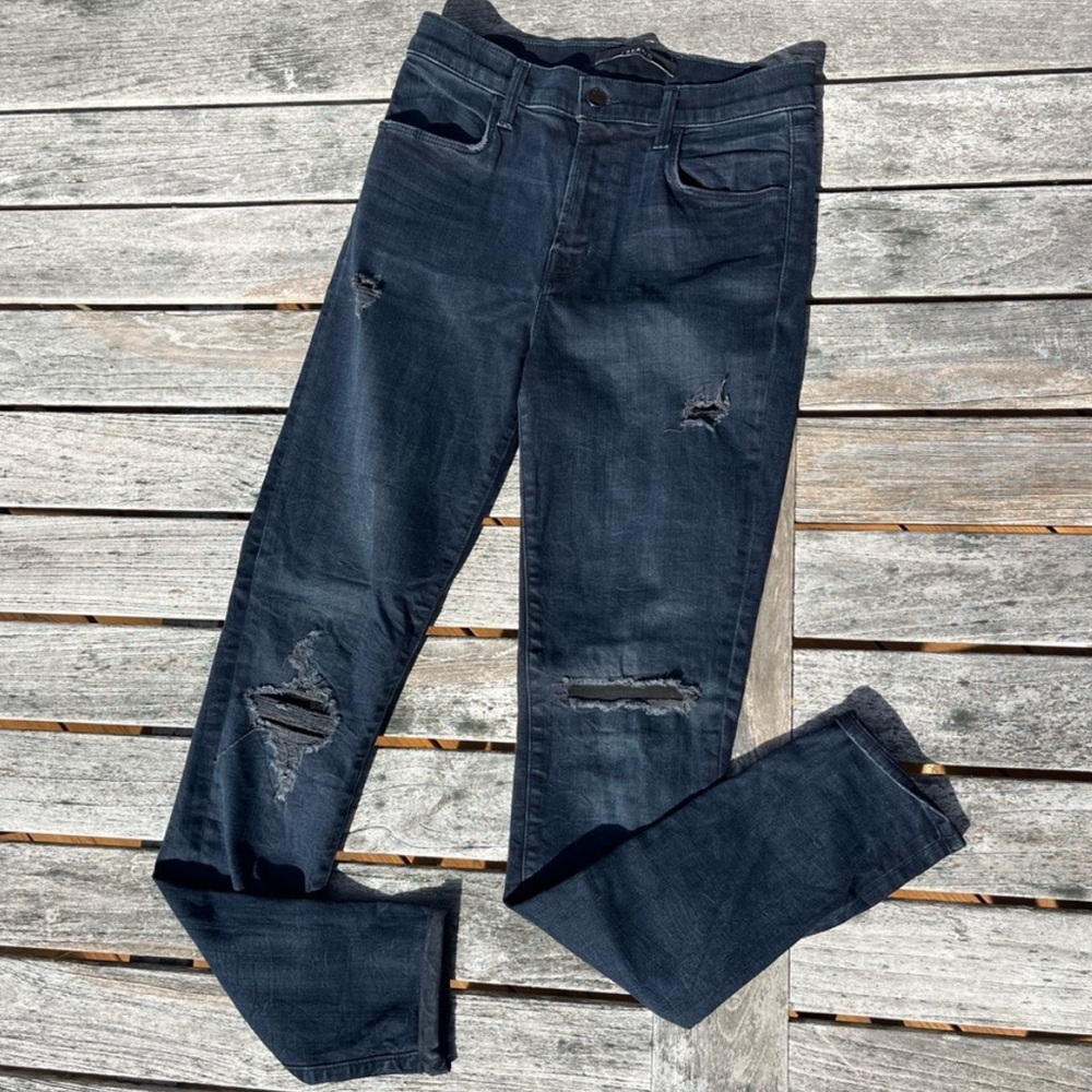 J Brand Distressed Denim Skinny Blue Jeans